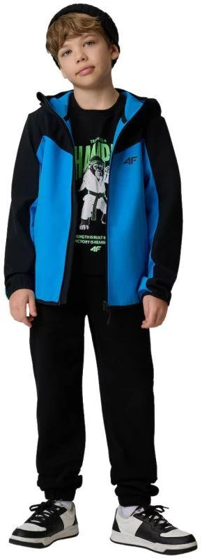 Berniukiška softshell striukė 4F M477 mėlyna 4FJWSS26TSOFM477 33S
