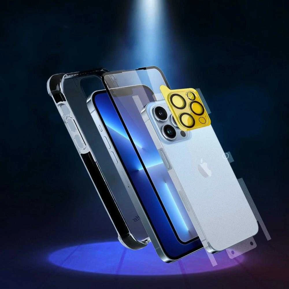 Bestsuit 6in1 set iPhone 13 mini / grūdintas stiklas lankstus / nugaros korpuso apsauga filmas / fotoaparato objektyvas grūdintas stiklas / šluostės / aplikatorius (D30 buferis)