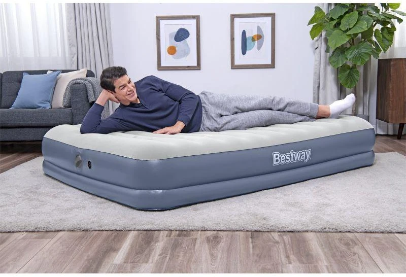 „Bestway 2“ asmenų pripučiamas čiužinys „Queen Tritech“ oro siurblys 203x152x36cm 6716t