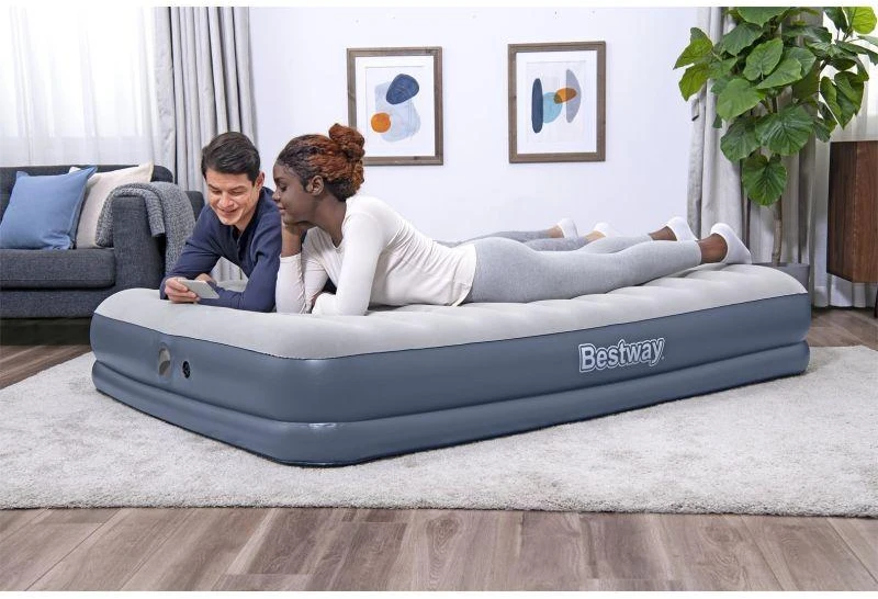 „Bestway 2“ asmenų pripučiamas čiužinys „Queen Tritech“ oro siurblys 203x152x36cm 6716t