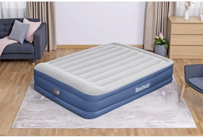 Pripučiamas čiužinys BESTWAY Tritech, pilka/mėlynas, 203 cm x 152 cm x 46 cm