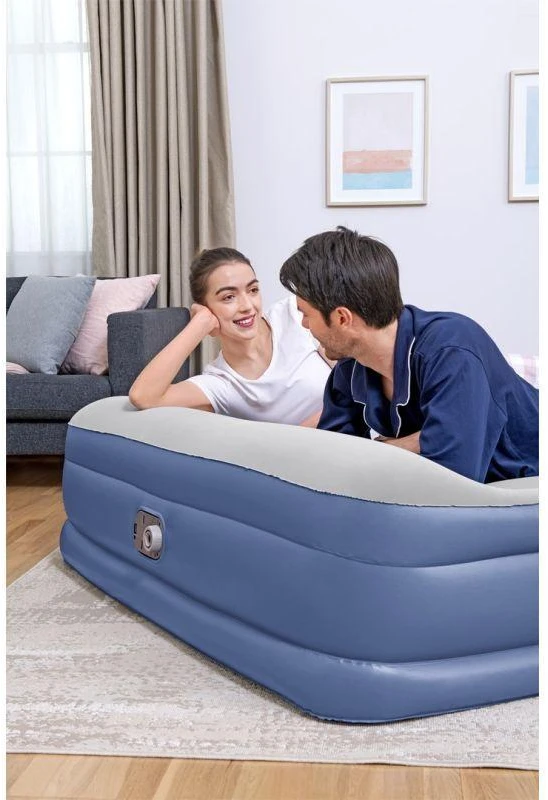 Pripučiamas čiužinys BESTWAY Tritech, pilka/mėlynas, 203 cm x 152 cm x 46 cm