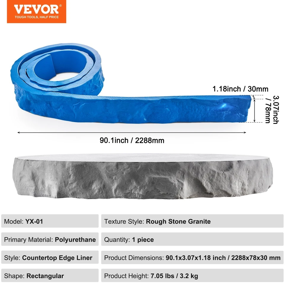VEVOR Betono antspaudai 2288 x 78 mm akmens matas