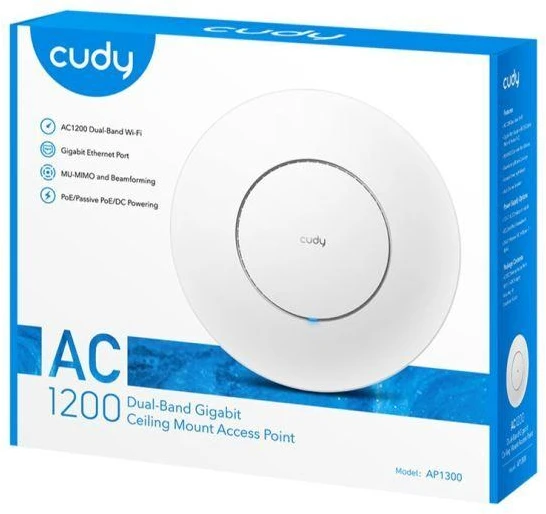 Ausinės Bevielio ryšio prieigos taškas CUDY AP1300 AC1200 dviejų dažnių juostų Wi-Fi 1xGigabit Mesh
