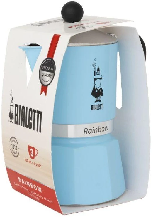 Moka puodas Bialetti Moka Rainbow 6 puodeliai mėlynas