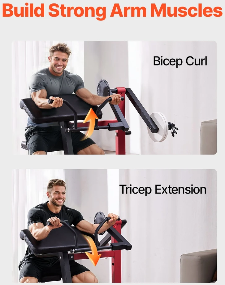 VEVOR Dvikryptė štangos suolelis bicepsų ir tricepsų pratimams