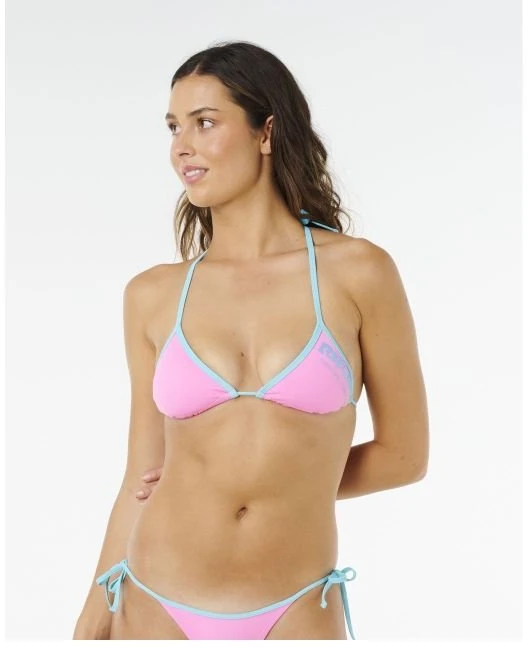 Bikinio liemenėlė Rip Curl Surf Puff Sliding Tri, rožinė