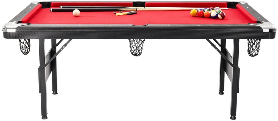 VEVOR Sulankstomas biliardo stalas 192 cm, raudonas