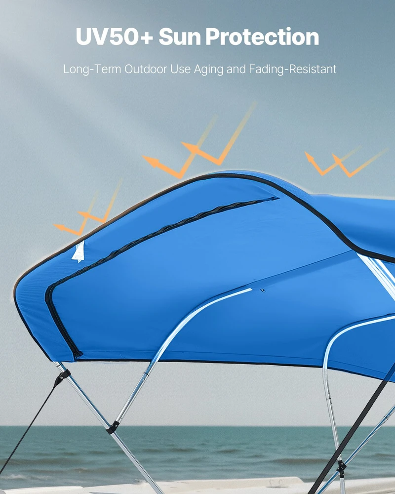 Bimini tento uždangalas VEVOR 4BMN97103TENT, 2464-2616 mm pločio