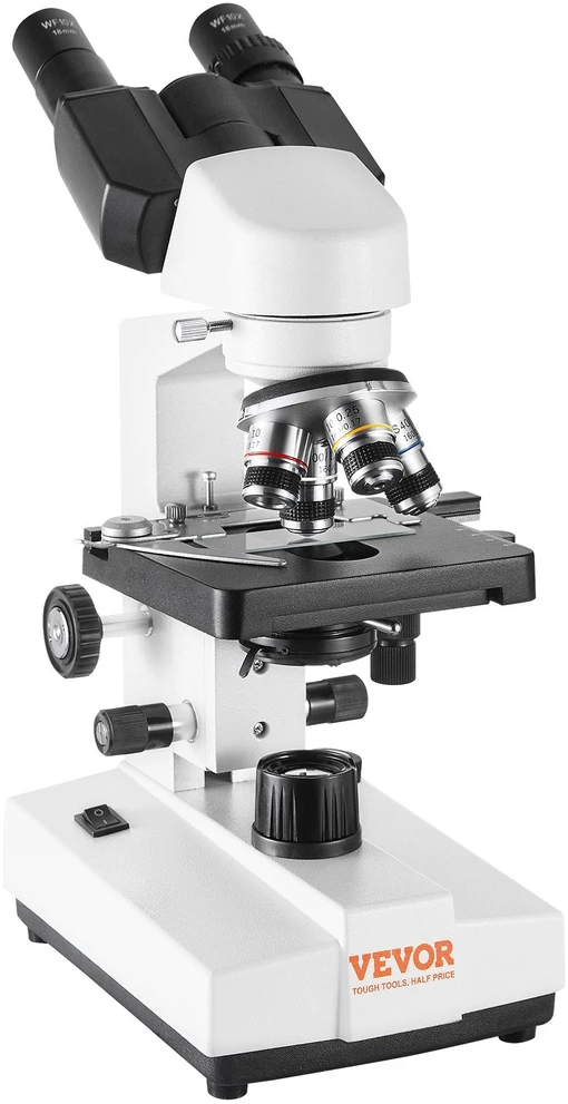VEVOR Dvejetainis mikroskopas 40X-2500X su mechaniniu staliumi