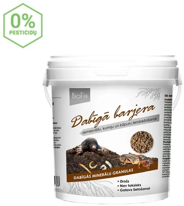 BIOFIX STOPPER natūralus barjeras kurmių, kurklių, spragšio kontrolei, 1kg
