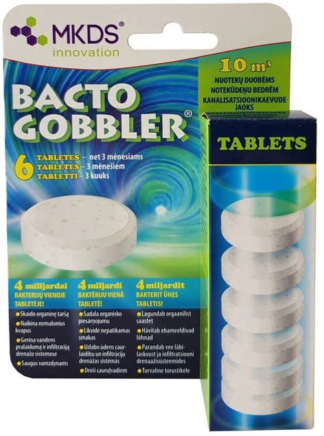 Mkds Mikroorganizmai nuotekų duobėms BACTO GOBBLER, 6 vnt