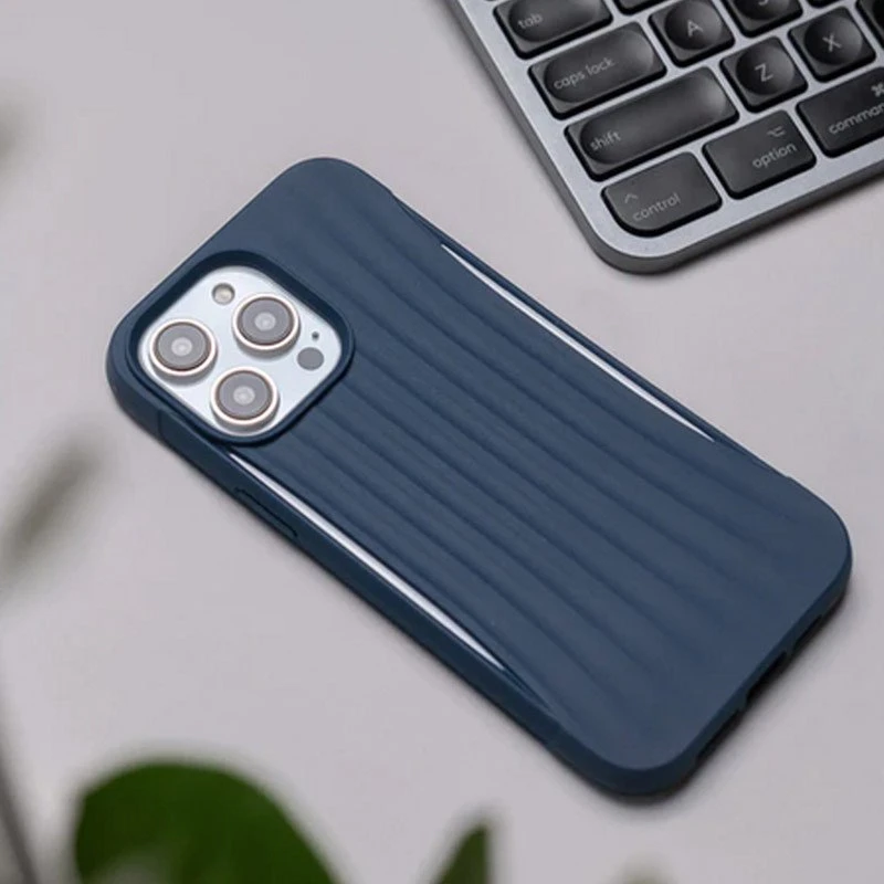 Biologiškai skaidus dėklas iPhone 14 Plus, mėlynas