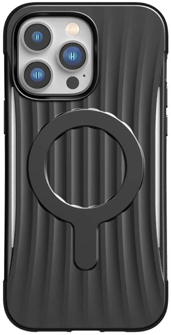 Biologiškai skaidus dėklas iPhone 14 Pro Max, juodas, X-Doria Raptic Clutch MagSafe