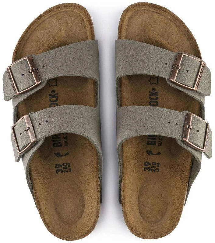„Birkenstock Arizona Birko-Flor Nubuck Stone“ pilki moteriški/vyriški įspiriami sandalai (0151211)