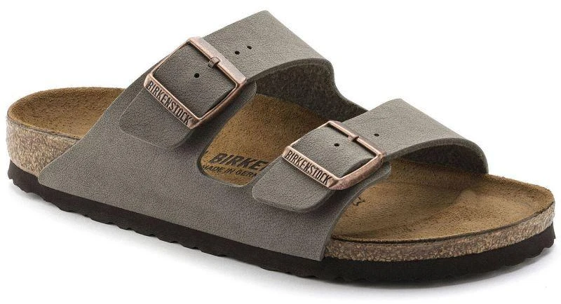 „Birkenstock Arizona Birko-Flor Nubuck Stone“ pilki moteriški/vyriški įspiriami sandalai (0151211)