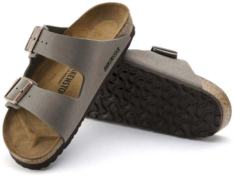 „Birkenstock Arizona Birko-Flor Nubuck Stone“ pilki moteriški/vyriški įspiriami sandalai (0151211)