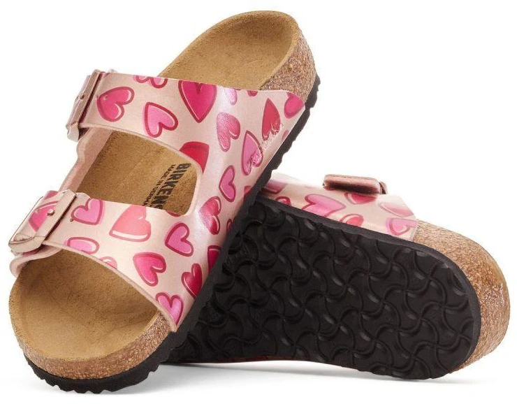 Birkenstock ARIZONA KIDS BS 1030434 ELECTRIC METALLIC COPPER HEARTS basutės (standartinis plotis)