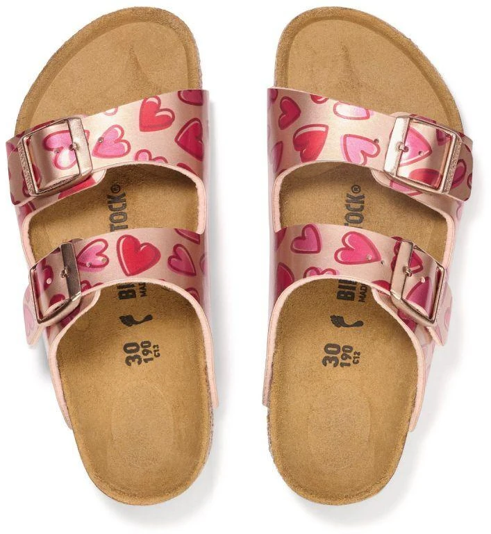Birkenstock ARIZONA KIDS BS 1030434 ELECTRIC METALLIC COPPER HEARTS basutės (standartinis plotis)