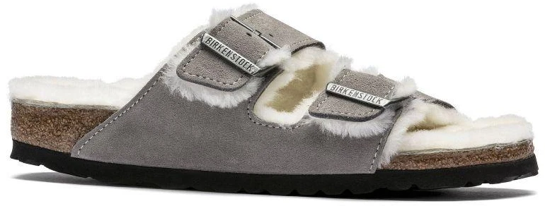 Birkenstock Arizona Shearling Stone Coin Suede su avikailosiais su avikailiais moterims/vyrams (1017402)