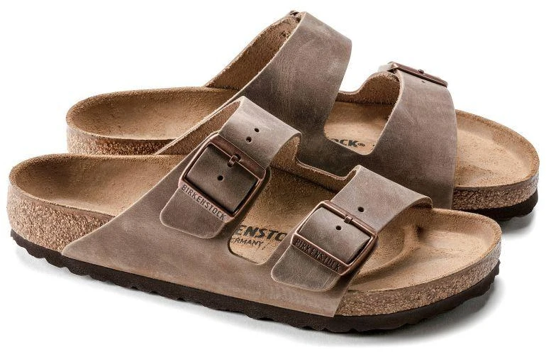 Birkenstock Arizona tabako rudos siauros vyriškos rudos šlepetės (0352203)