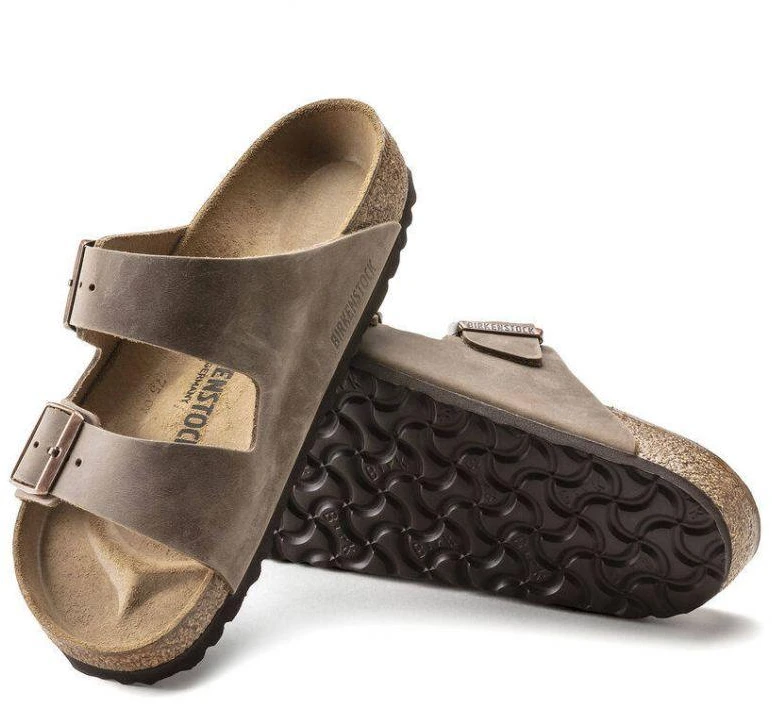 Birkenstock Arizona tabako rudos siauros vyriškos rudos šlepetės (0352203)