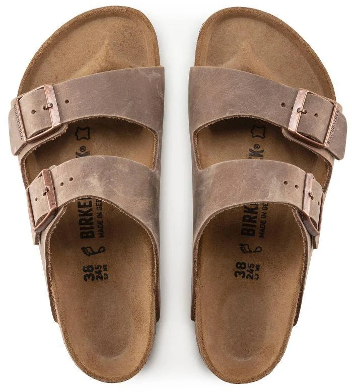 Birkenstock Arizona tabako rudos siauros vyriškos rudos šlepetės (0352203)