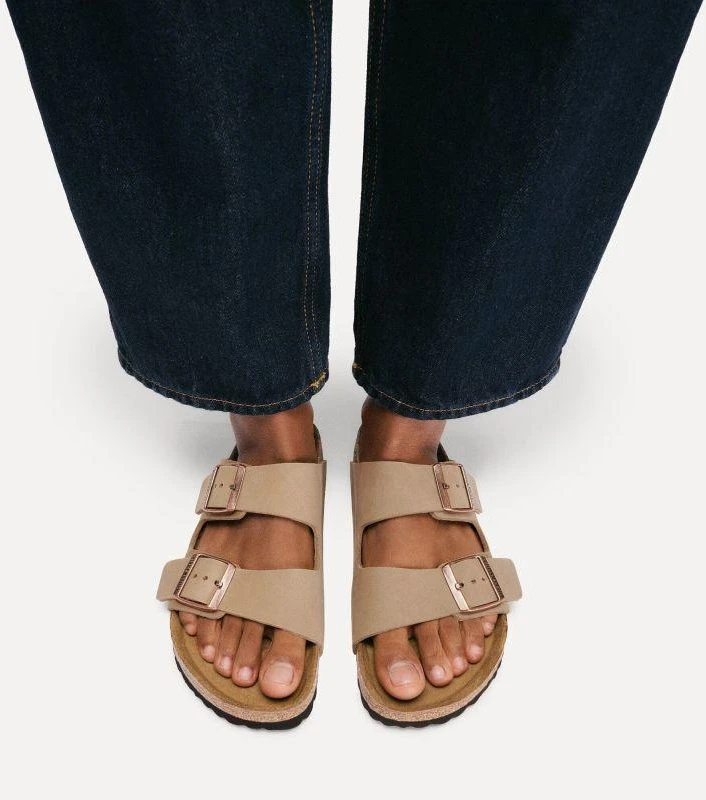 Birkenstock Arizona tabako rudos siauros vyriškos rudos šlepetės (0352203)