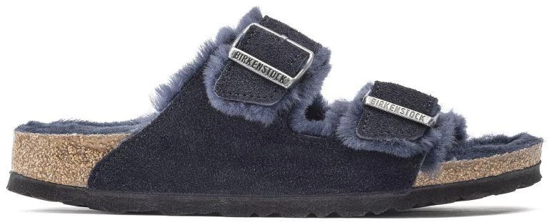 Birkenstock Arizona VL Shearling Midnight Suede Leather Wide Regular Šlepetės (1020592)