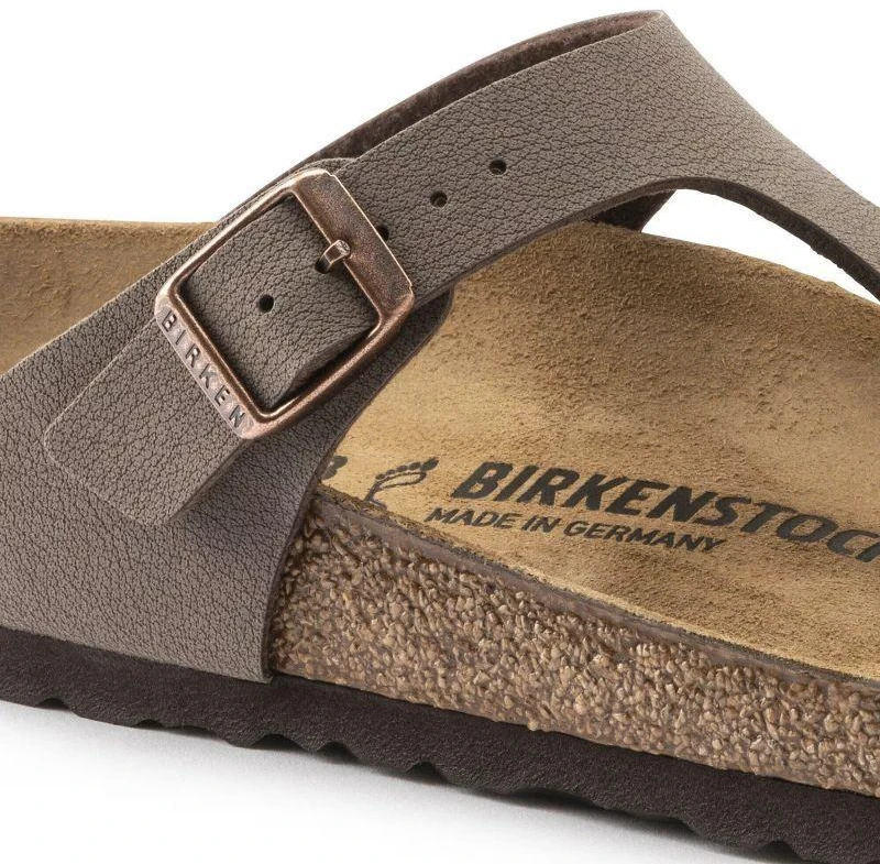 Birkenstock Gizeh Birko-Flor Nubuck Stone vyriškos šlepetės per pirštą, plati pėda, pilkos (43391)