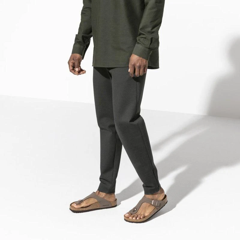 Birkenstock Gizeh Birko-Flor Nubuck Stone vyriškos šlepetės per pirštą, plati pėda, pilkos (43391)