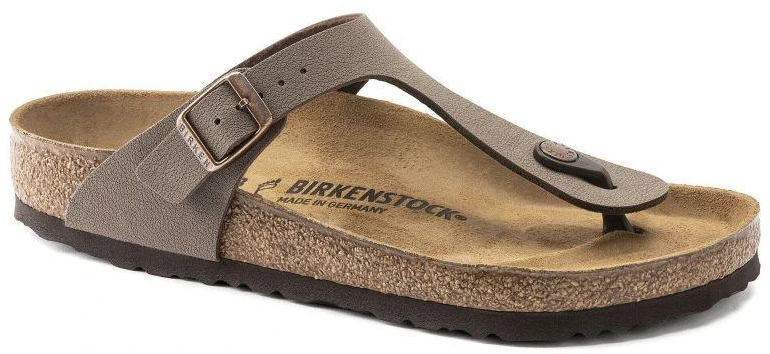 Birkenstock Gizeh Birko-Flor Nubuck Stone vyriškos šlepetės per pirštą, plati pėda, pilkos (43391)