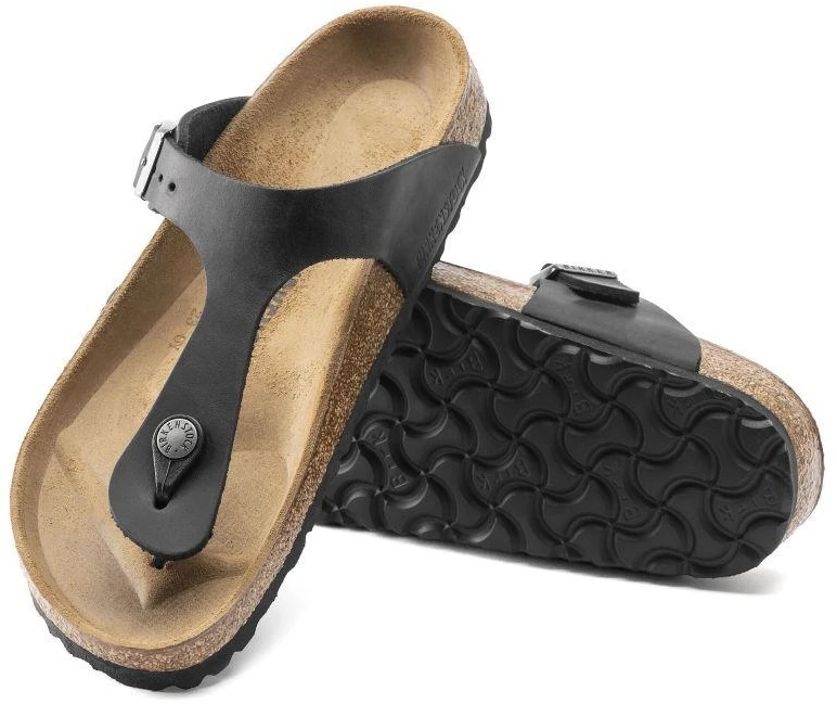 Birkenstock Gizeh NU Oiled Juodas Įprastos Basutės Moterims/Vyrams (0845251)