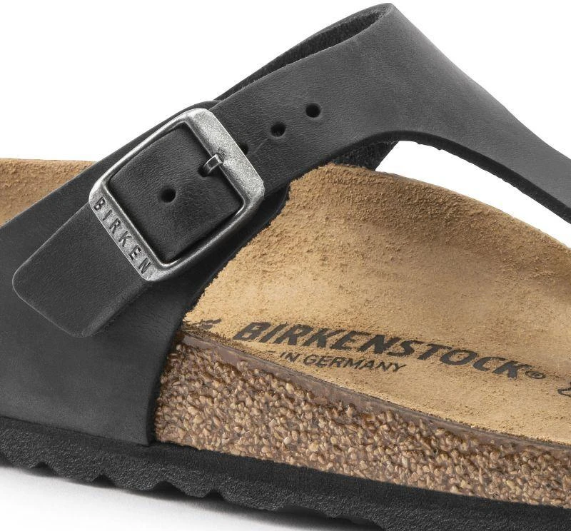 Birkenstock Gizeh NU Oiled Juodas Įprastos Basutės Moterims/Vyrams (0845251)