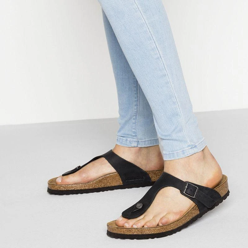 Birkenstock Gizeh NU Oiled Juodas Įprastos Basutės Moterims/Vyrams (0845251)