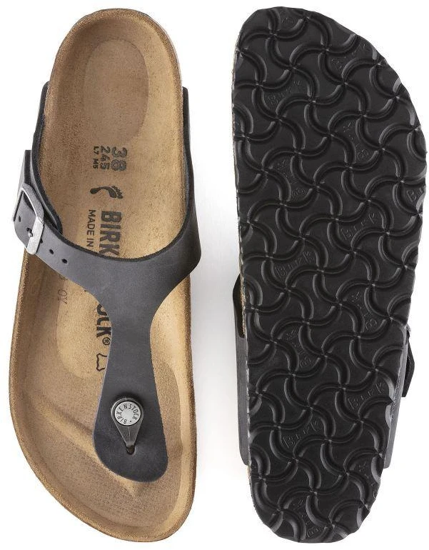 Birkenstock Gizeh NU Oiled Juodas Įprastos Basutės Moterims/Vyrams (0845251)