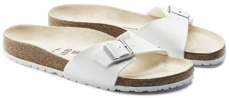 Birkenstock Madrid Birko-Flor Balta Balti Moteriškos Basutės, Įprastas Plotis (0040731)