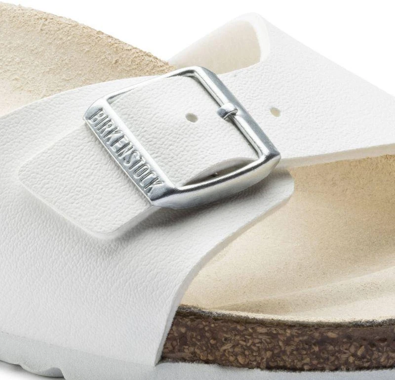 Birkenstock Madrid Birko-Flor Balta Balti Moteriškos Basutės, Įprastas Plotis (0040731)