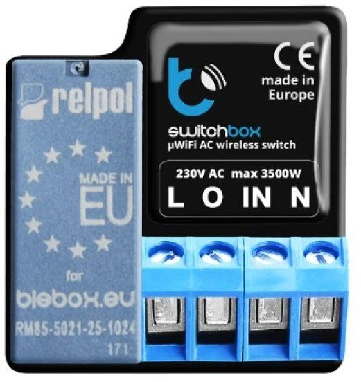 BleBox SwitchBox v3 - 230V WiFi relė - Android/iOS programa