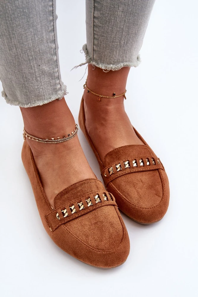 Blizgūs moteriški bateliai su grandine Camel Aredilla