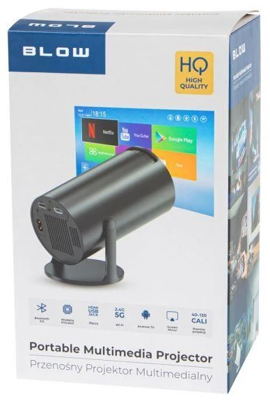 BLOW NEŠIOJAMAS PROJEKTORIUS ANDROIDTV HD CINEMA Juodas