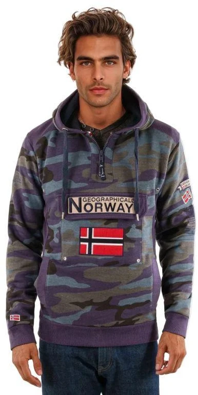 Geographical Norway GYMCLASS vyriški kamufliažiniai marškinėliai 100 (WT1663H/GN/MILITAIRE Mėlynas)