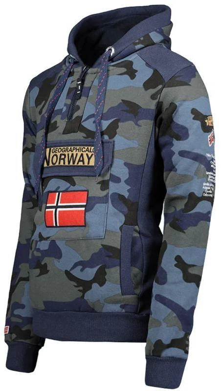 Geographical Norway GYMCLASS vyriški kamufliažiniai marškinėliai 100 (WT1663H/GN/MILITAIRE Mėlynas)