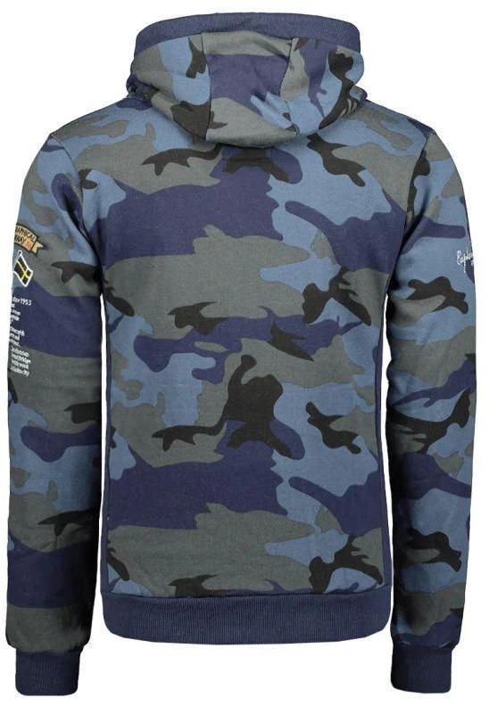 Geographical Norway GYMCLASS vyriški kamufliažiniai marškinėliai 100 (WT1663H/GN/MILITAIRE Mėlynas)