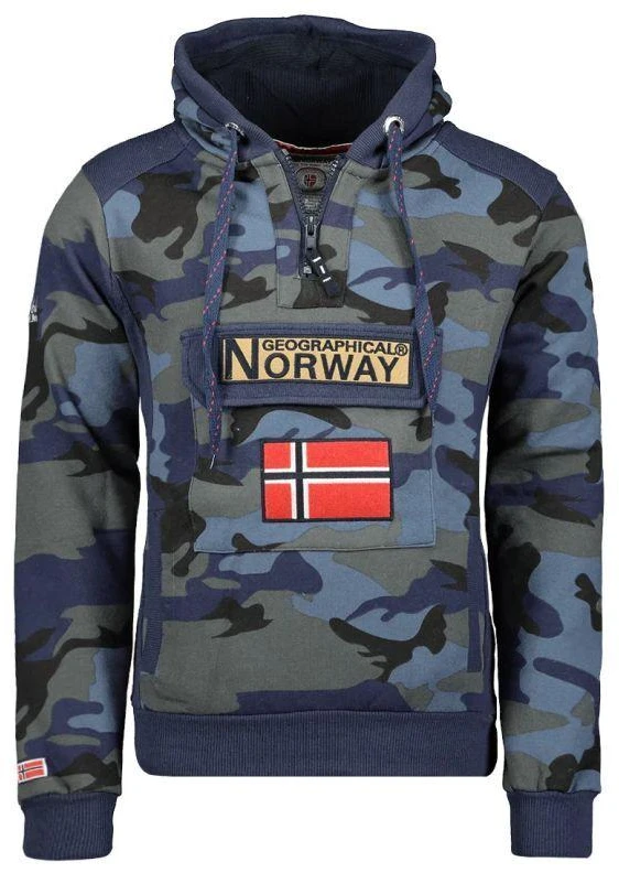 Geographical Norway GYMCLASS vyriški kamufliažiniai marškinėliai 100 (WT1663H/GN/MILITAIRE Mėlynas)