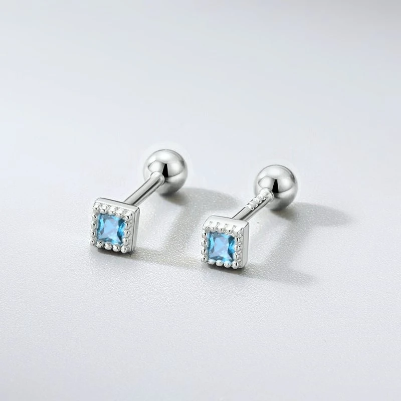 Blue Helix auskarai Luxe Mėlyna