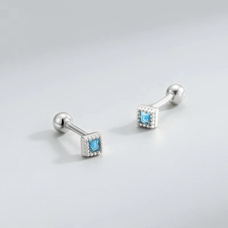 Blue Helix auskarai Luxe Mėlyna