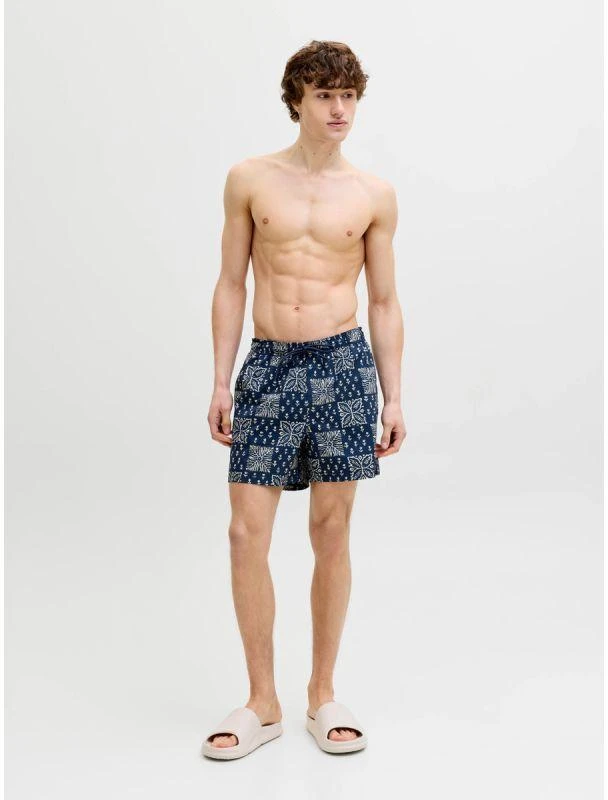 Blue Jack&Jones vyriški maudymosi šortai JPSTMAUI SHELL AOP SWIM SHORTS REG 12291808 PAGEENT Mėlynas