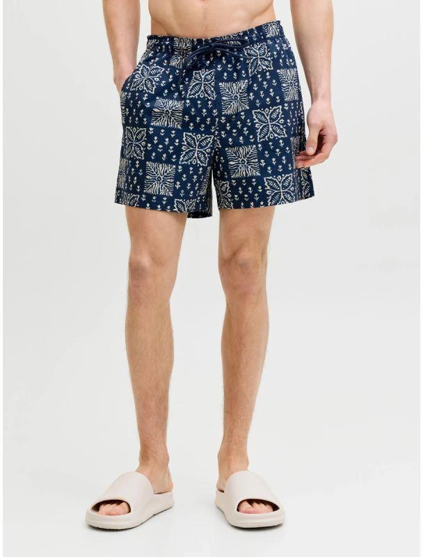 Blue Jack&Jones vyriški maudymosi šortai JPSTMAUI SHELL AOP SWIM SHORTS REG 12291808 PAGEENT Mėlynas