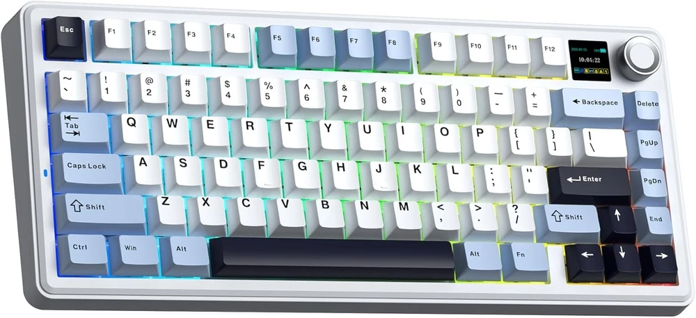 Mėlyna Klaviatūra Aula F75 MAX (Glacier Mėlyna) - LEOBOG Reaper Switches